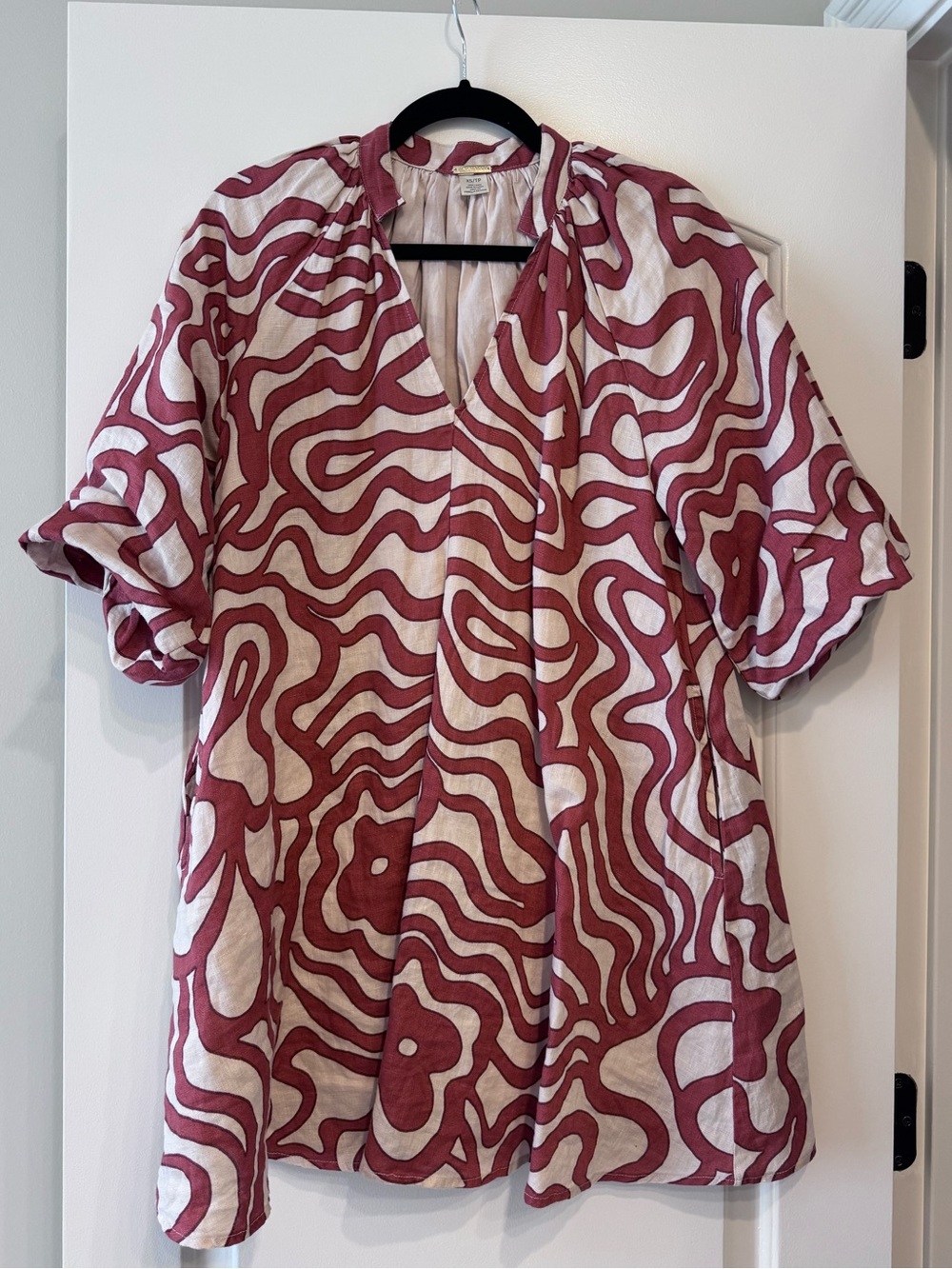 Magaschoni 100% Linen Peasant Mini Dress XS
